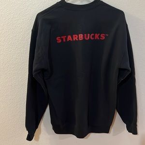Starbucks crewneck black with red iconic image & logo; size medium